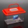 Carriage rectangular, 26.5 x 16.5 x 17 cm, red