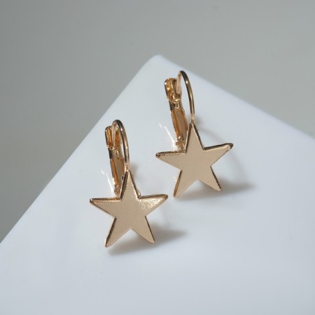 Earrings Metal "minimal" star, color gold-1