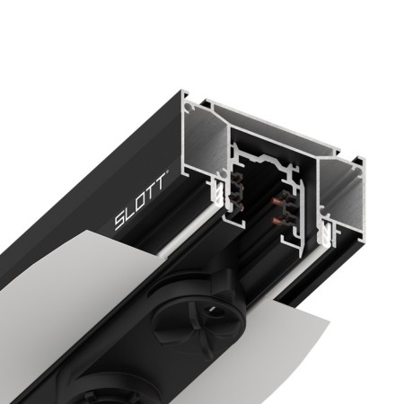 Intruder (profile) for embedding a single -phase track in the tension ceiling Novotech, 40.71x2000x69.8 mm, black color-2