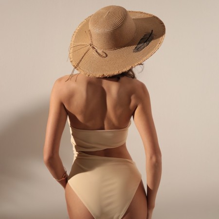 Women's hat minku, light brown color, rr 58-2