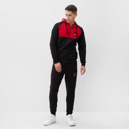 Male costume (sweatshirt/pants), black/red color, size 48 (l)