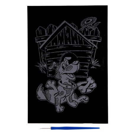 Engraving "dog with a booth" gold-1