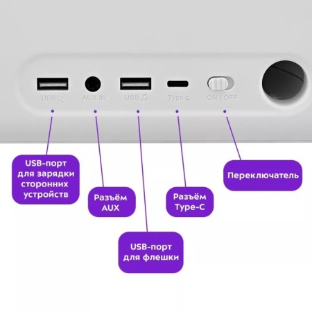 KITFORT-BUDING KT-3702, electronic, wireless charging, column, from battery, white-4