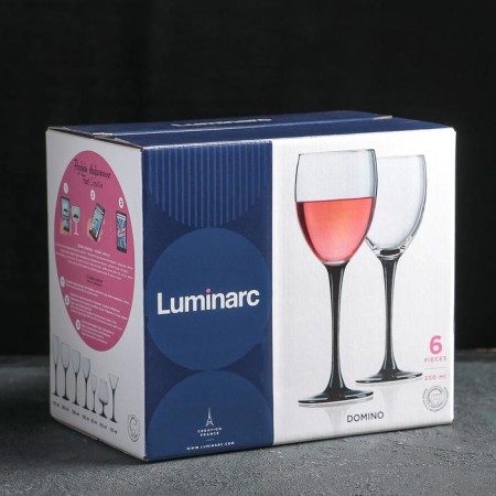 A set of glass glasses for the wine "Domino", 250 ml, 6 pcs-1