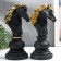 Souvenir Polystone "Chess Figure - Horse" Black with gold mix 27x11.4x14.2 cm