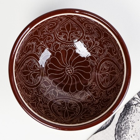 Set of salad bowls of Rishtan ceramics 15cm, brown, 3pcs in Dagger Pack-2