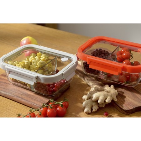 Smart Solutions baking and storage container, rectangular with separators, 1 l, the color is light gray-6