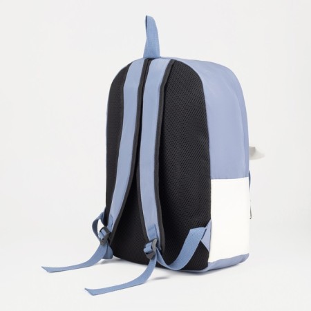 Young backpack from textiles on lightning, 2 pockets, blue color-1