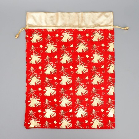 Bag gift plush "New Year's bells", bell, embossing, 30 x 40 cm +/- 1.5 cm, New Year-5