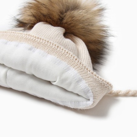 Children's cap with insulation, rr 48-50, milk color-1
