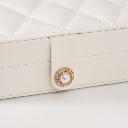 Casket to the leatherette for jewelry "Sweet. Rombs" white 11x16x5 cm-3