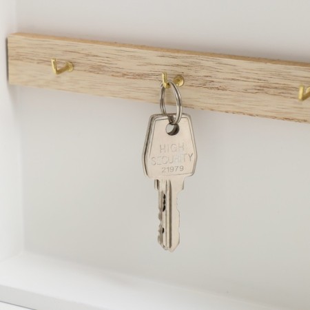 Keywood tree 6 hooks "grid-triangle" white 19.5x5x26 cm-4