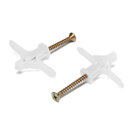 Dowel Tundra, type of butterfly 30x50, with a screw, white color, 25 pcs.