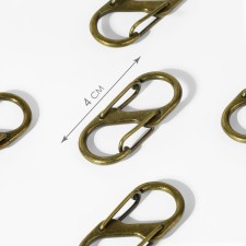 Metal carbine, double, 40 × 18 mm, 5 pcs, bronze color