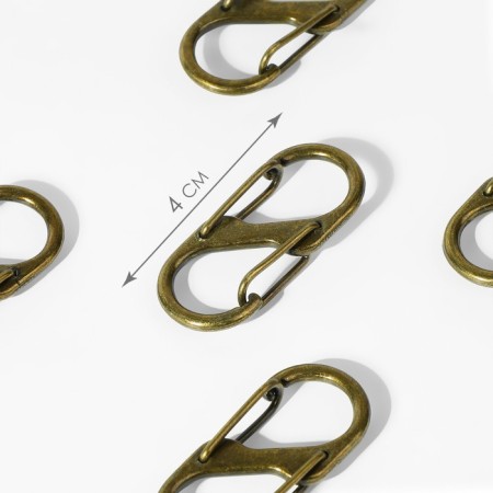Metal carbine, double, 40 × 18 mm, 5 pcs, bronze color