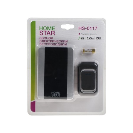 Homestar HS-0117 call, wireless, 8.6 MW, 38 melodies, 80-90db, r = 100m, black-4
