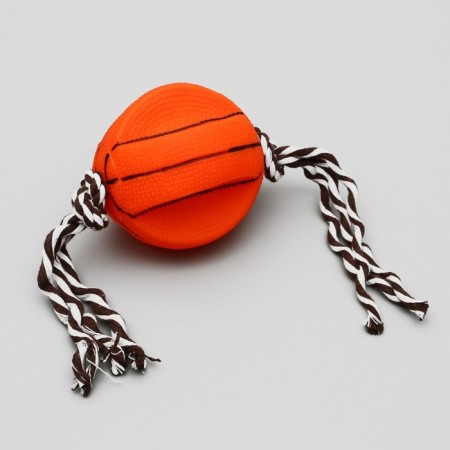 Игрушка на канате "Баскетбольный мяч" для собак, 9 см, микс цветов-1