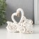 Souvenir Ceramics "Swans in flowers" White, with rhinestones, 10x13.4x4.2 cm