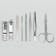 Manicure set, 8 items, in a plastic case, lilac color