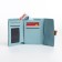 Women's wallet on the button, blue color