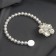 Picking for curtains "Flower", d = 6 cm, silver/white color