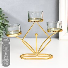 Summary metal, glass for 3 candles 