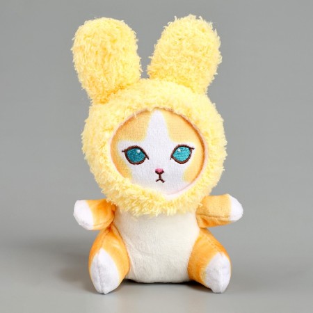Soft toy "Kitik", in a costume bunny, on a key fob, 11 cm, color mix-6