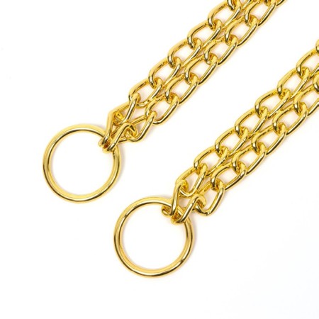 Collar - two -rowing metal nozzle, 45 cm, wire thickness 2 mm, golden-2