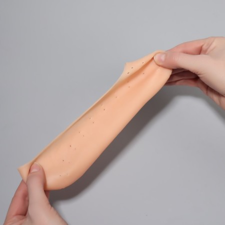 Socks for pedicure, silicone, with perforation, 18 × 8 cm, beige color-8