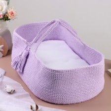 Luel with a mattress, 70 x 42 x 24 cm, lavender, cotton