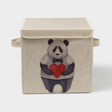 Stellyer box for storage with a lid "Panda in love", 30 × 30 × 28.5 cm-1