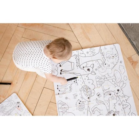 Soft puzzle for kids coloring “Mom and babies”, size 60x90 cm, 56 parts, crumb I-3