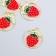 Decor for creativity Metal, enamel "Strawberry in a circle" 2.1x2.5 cm