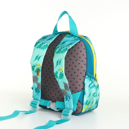 Baby backpack on lightning, external pocket, green color-1