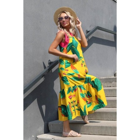 Women's dress, size 46, yellow color-4