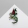 Brooch "Dragon" with a heart, color in silver
