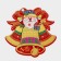 Decorative sticker "Santa Claus and bells" 21.5x22 cm