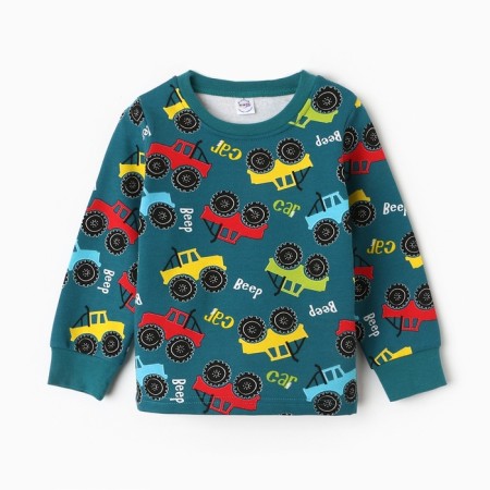 Pajamas for a boy, emerald color, height 98 cm-3
