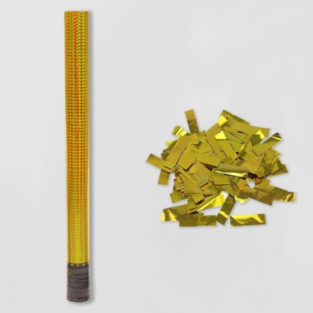 Pneumochlopushka "Hologography", 60 cm, golden confetti