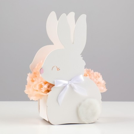 Wooden Kashpo 13x7.5x22 cm "Bunny", white