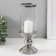 Ceramics candlestick, glass on 1 candle "Illusion. Zebra" d = 7.5 cm silver 9x9x24 cm