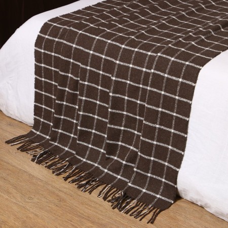 Palermo plaid 140x200cm, white/gray, wool 20%, pan 40%, polyester 40%