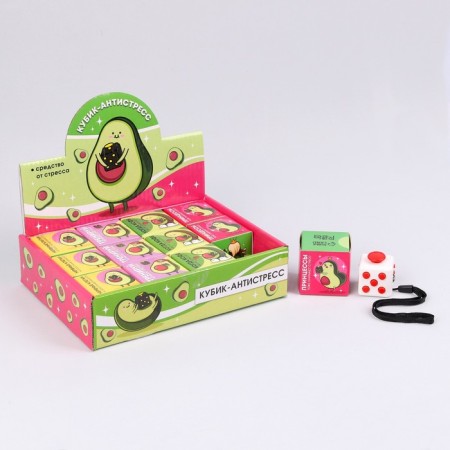 Antistress cube "Avocado", mix, in showbox-2