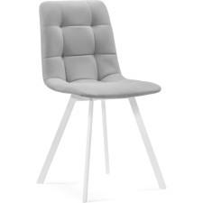 Stool on a metal frame chilli metal/velor, white/light gray 43.5x50x87.5 cm