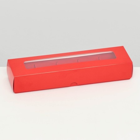 Folding box for 5 sweets, 22 x 5.5 x 3.5 cm, red