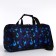 Road bag with zipper, outer pocket, long belt, blue/black color