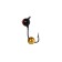 Mormyshka fraction black, red eye + ball gold, weight 0.3 g