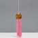 Textile suspension, plastic "Chinese lion" pink 2x4x14 cm