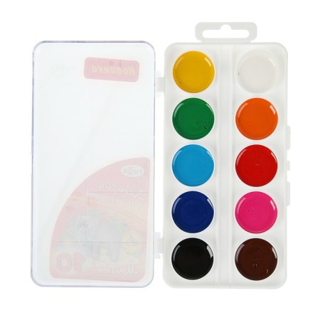 Watercolor 10 colors "Gamma" "Cartoons", in a plastic box, without a brush-1