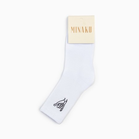 Minaku socks "gesture", white color, size 38-39 (25 cm)-3